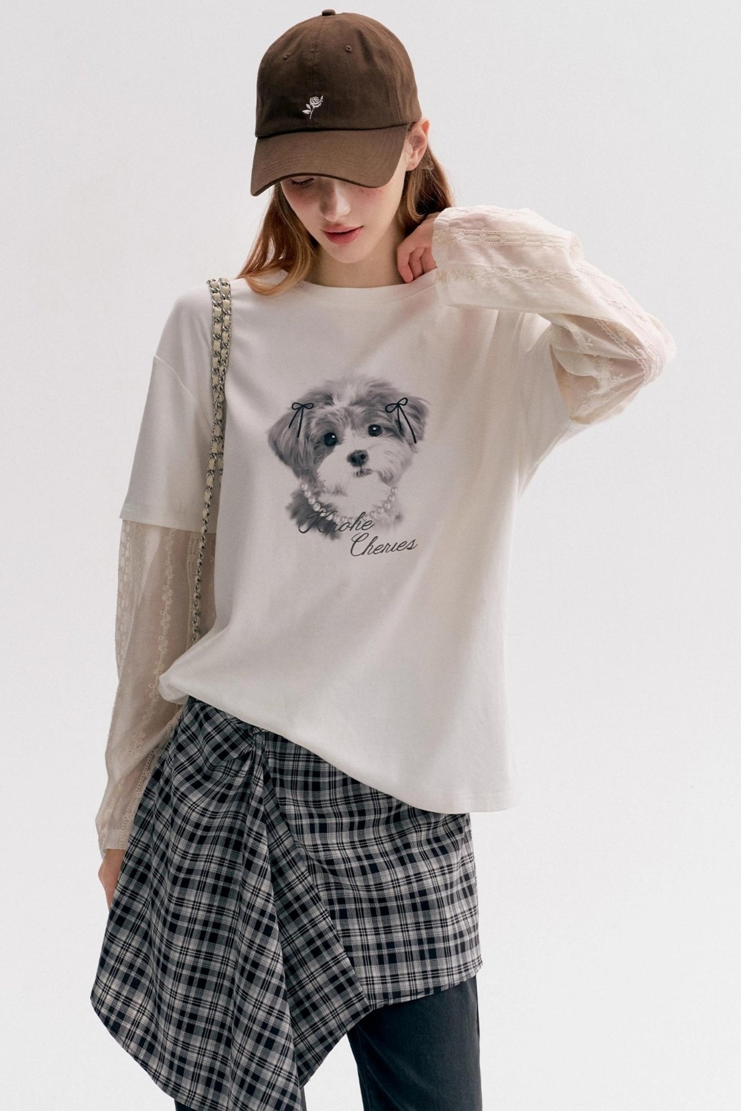 Puppy Painted Tencel Long-sleeve T-shirt