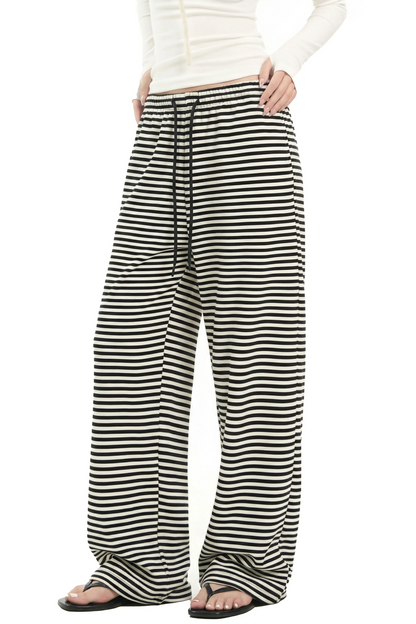 Retro Striped Wide-Leg Pants