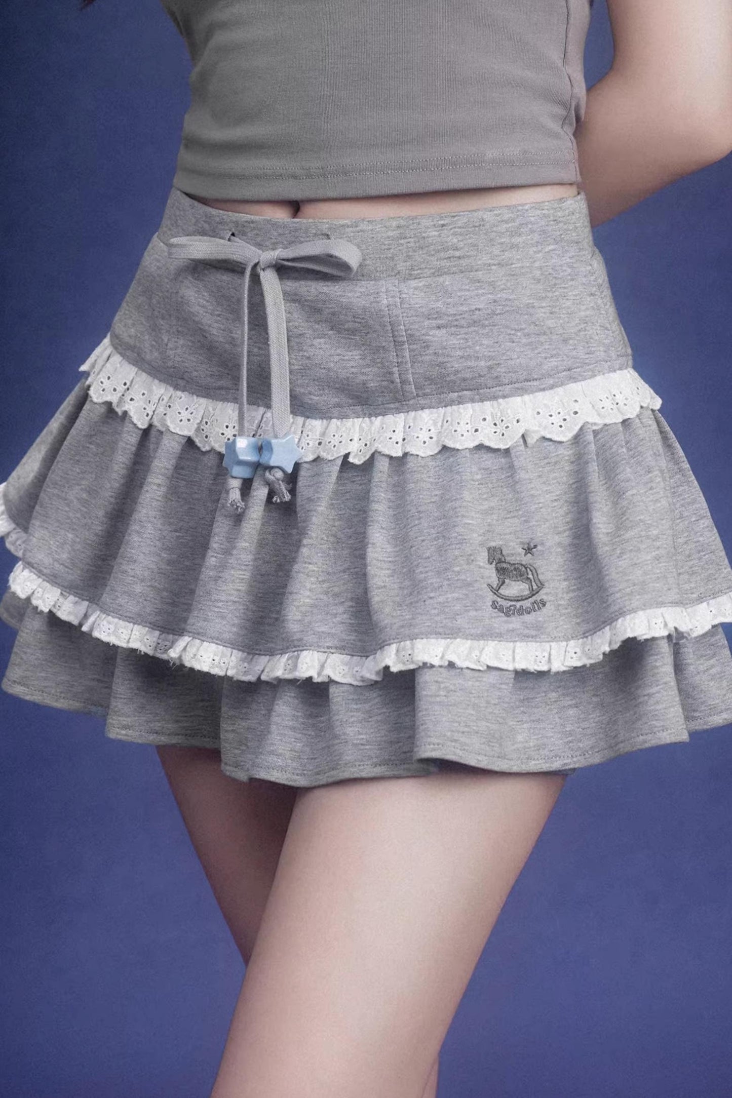 Sweet Grey Tiered Skirt