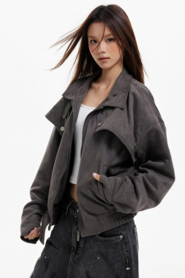 Vintage Lapel Loose Cargo Jacket