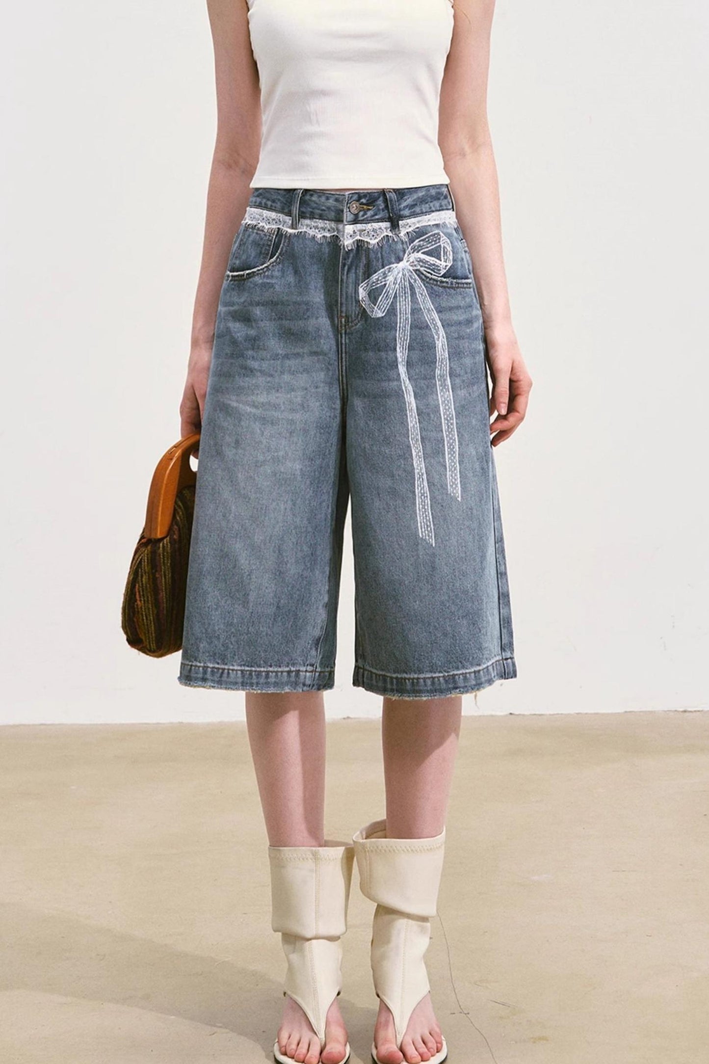 Summer Wide-Leg Denim Pants