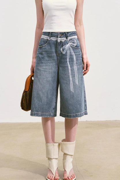 Summer Wide-Leg Denim Pants