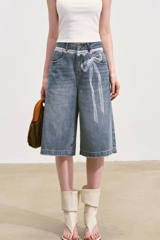 Summer Wide-Leg Denim Pants