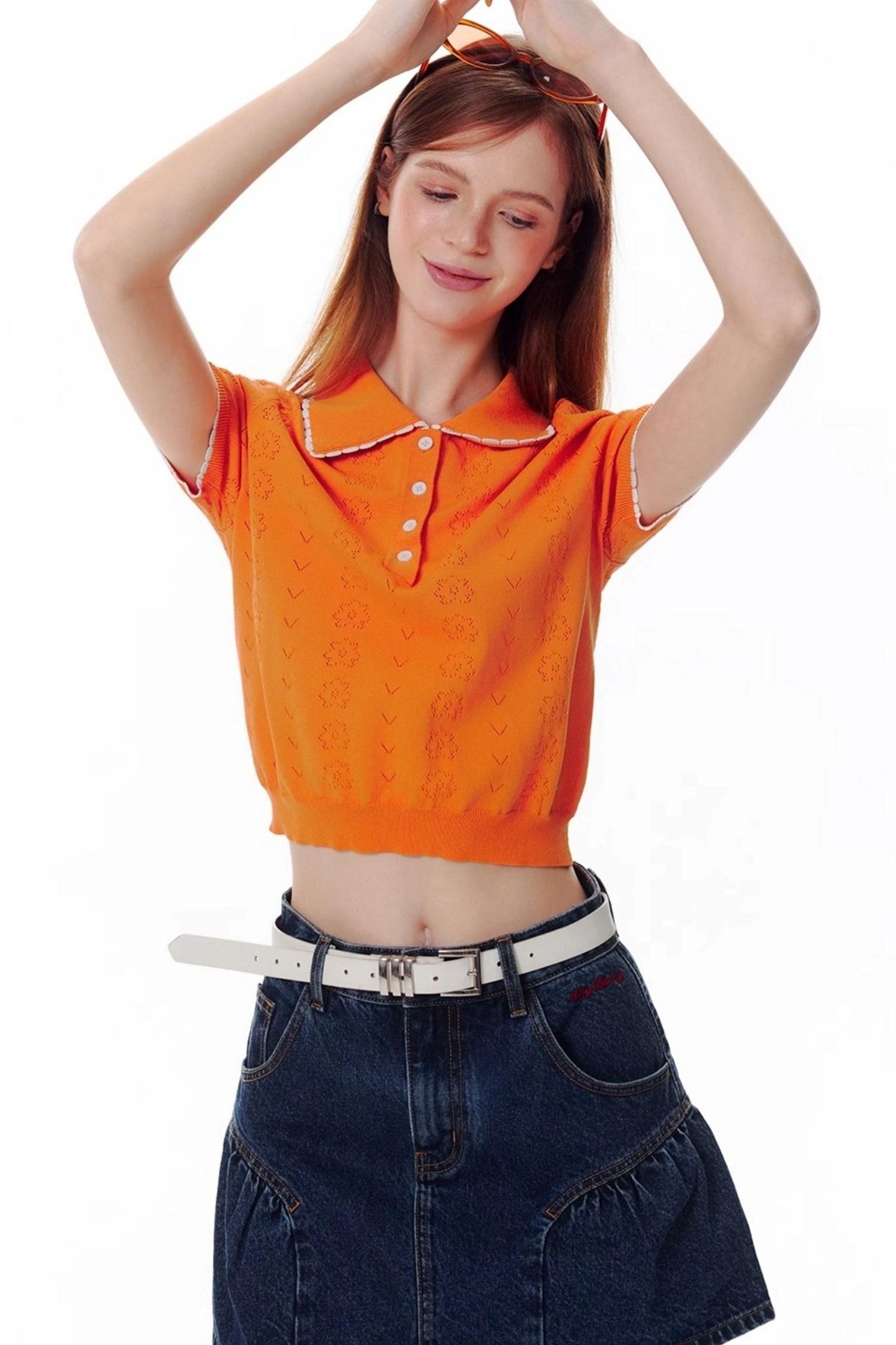 Ocean Notes Color-Block Polo Top