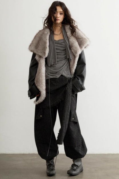 Unisex Urban Fur Collar Jacket