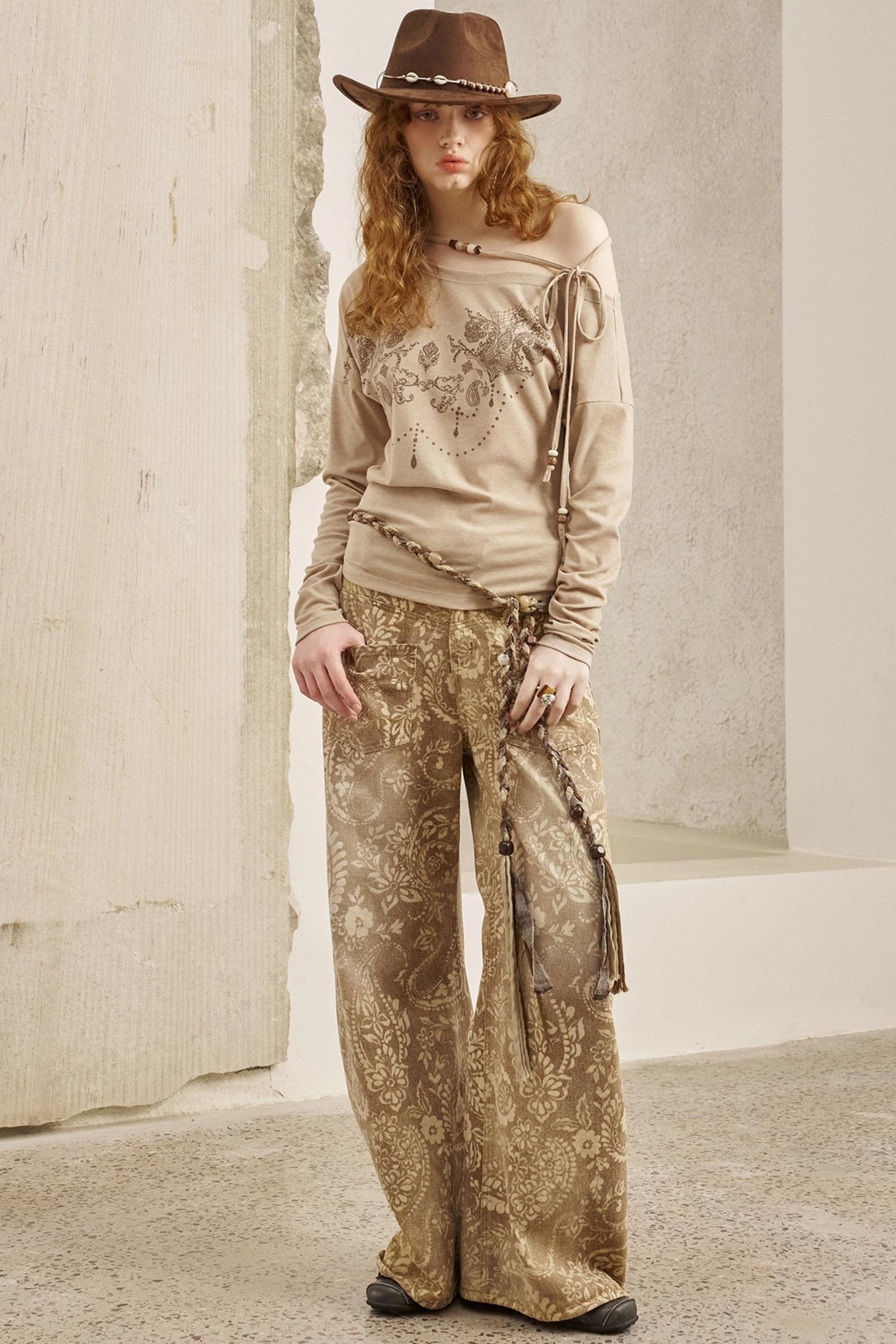 Vintage Flower Straight Jeans