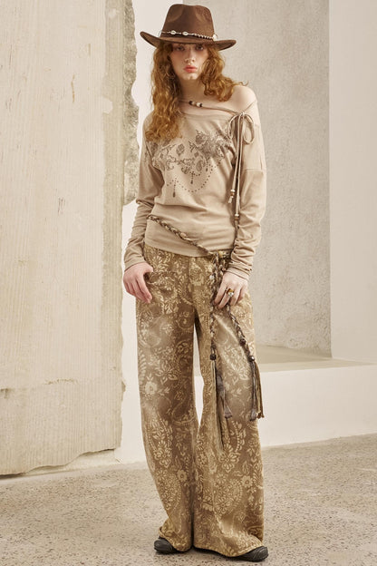 Vintage Flower Straight Jeans