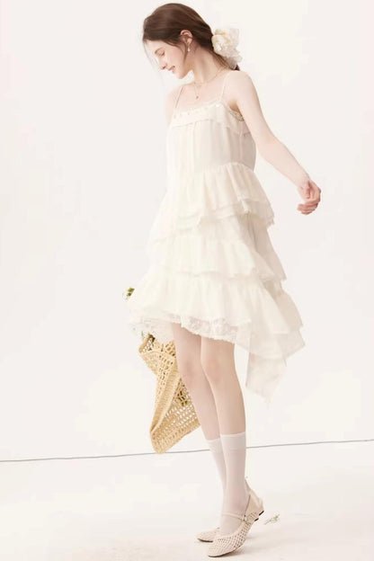 Sheer Irregular A-Line Dress