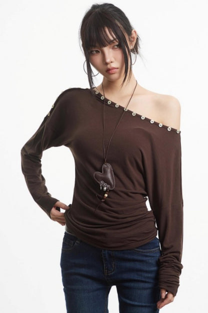 Retro Slim Off-Shoulder Top