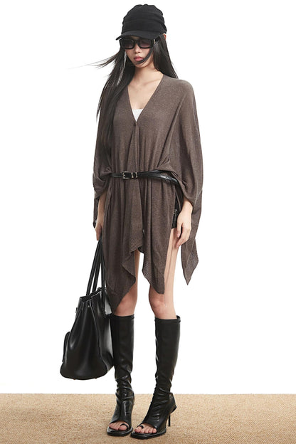 Autumn Lazy Shawl Slim Dress