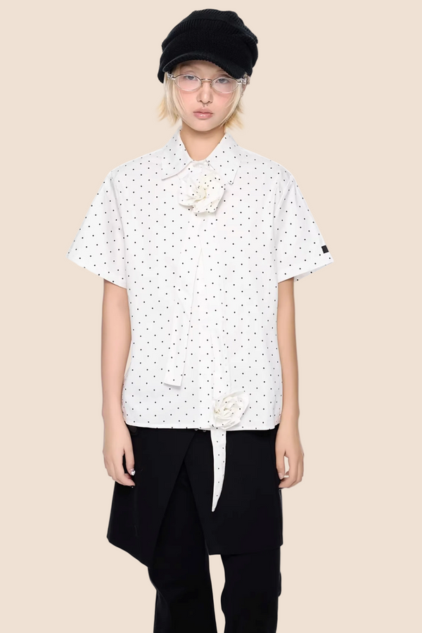 French Design Polka Dot Blouse