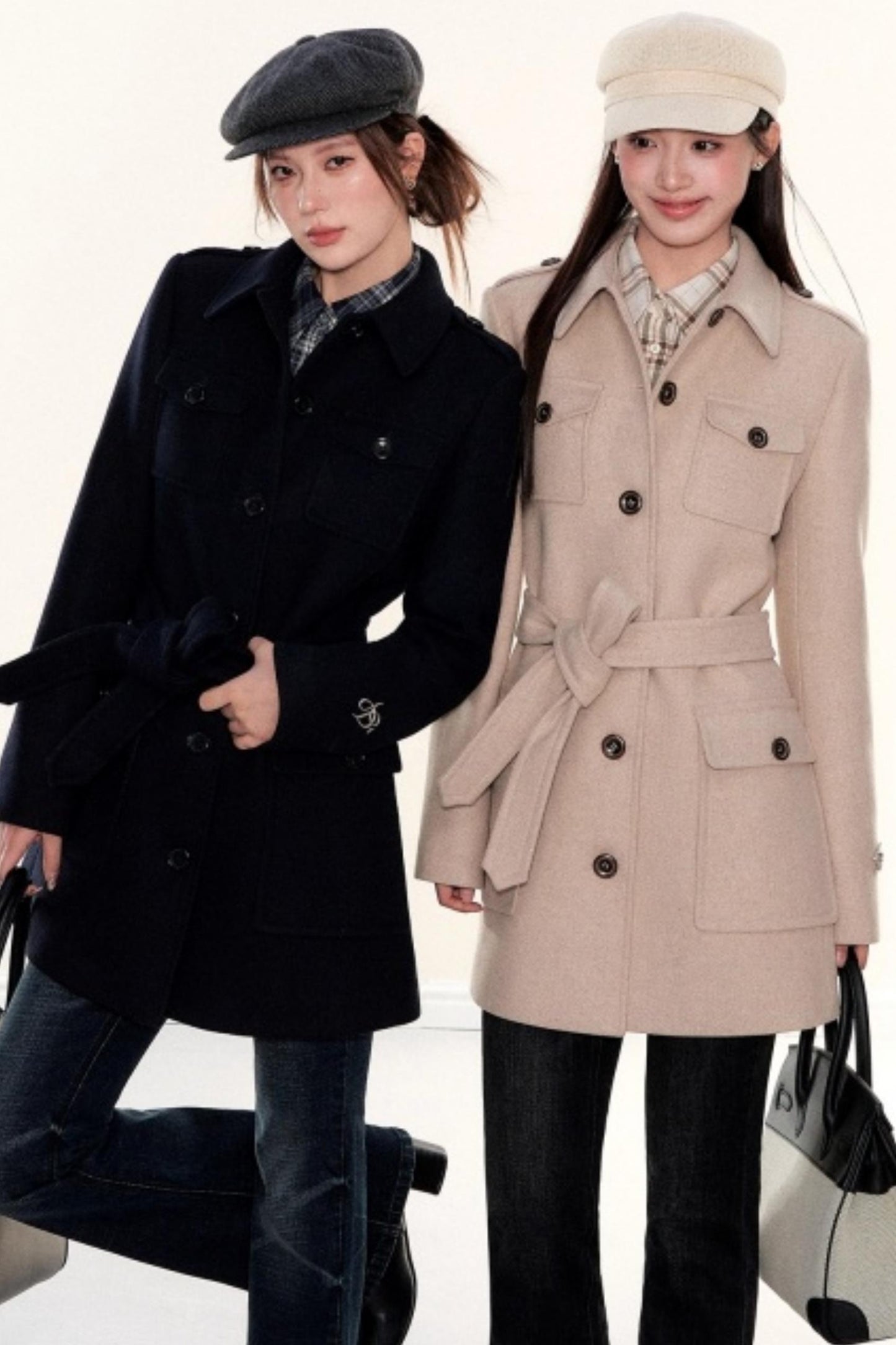 Plaid Waist-Cinching Shirt