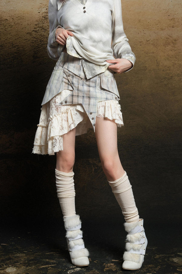 Punk Tiered Lace Skirt