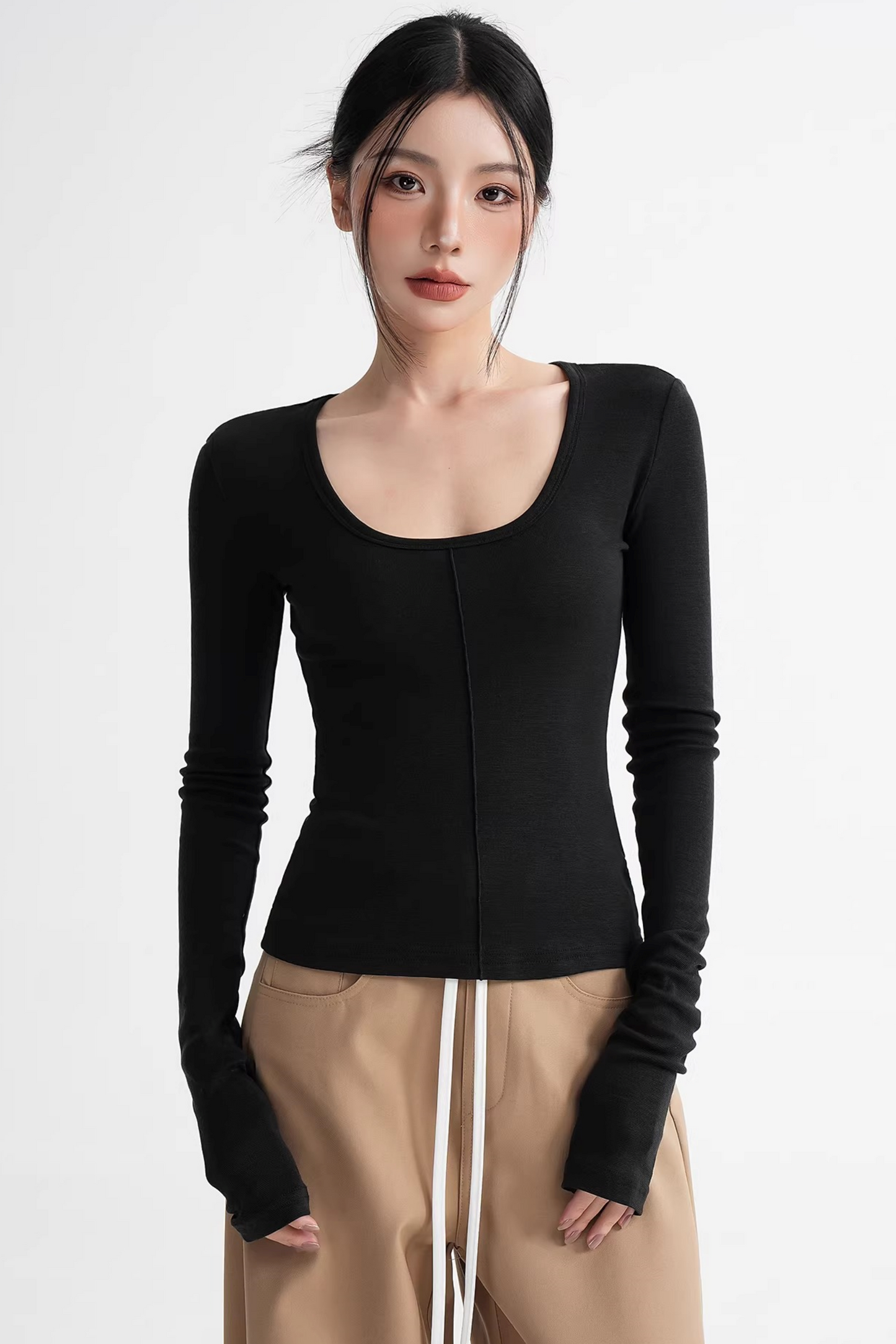Wool Slim-Fit Stacked Top