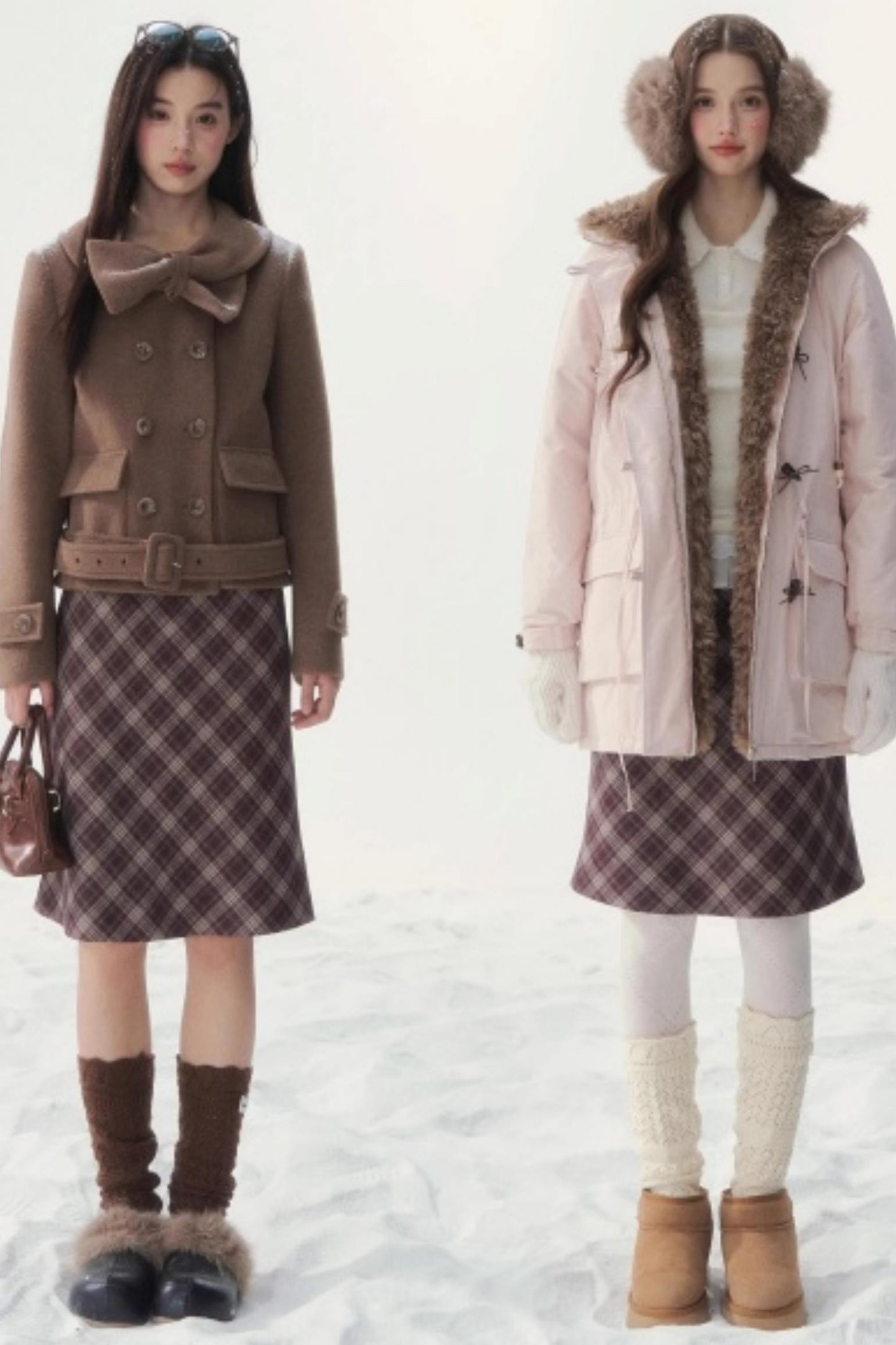 Vintage Plaid Midi Skirt