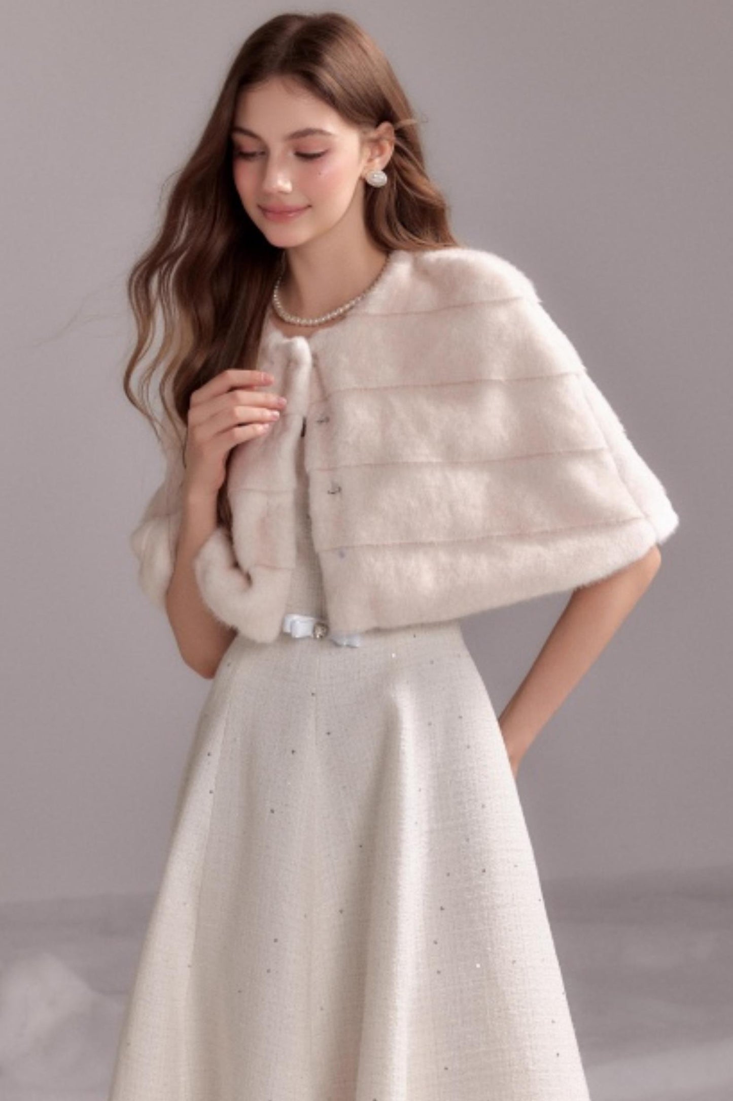 Eco-Friendly Fur Cloak Shawl Jacket