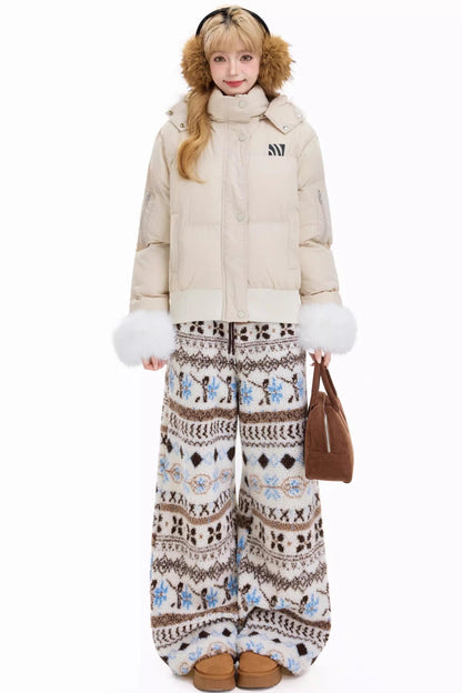 Retro Fair Isle Wool Pants