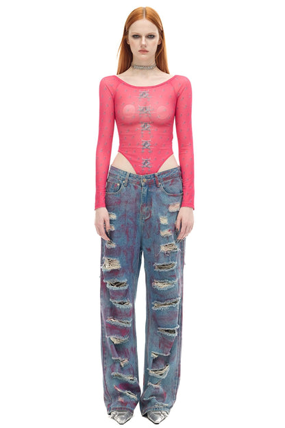 Earth Powder Coated Jeans Pants