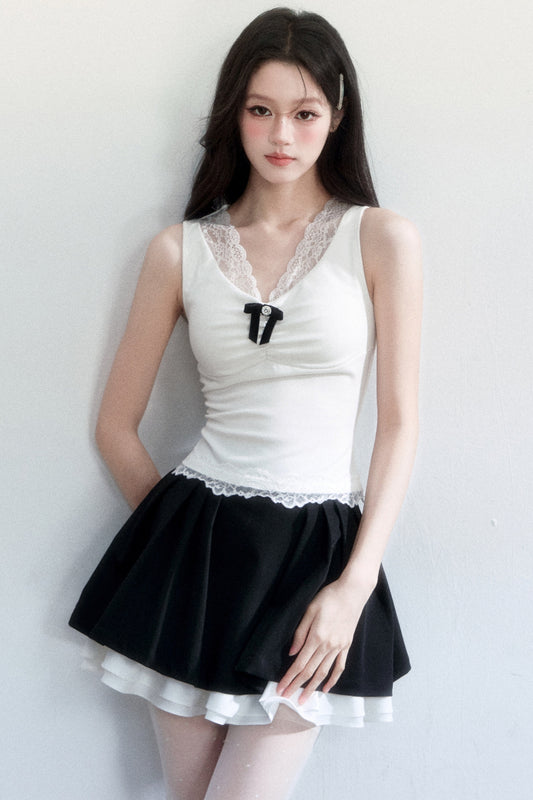 Lace-Trimmed Ballet Camisole Top