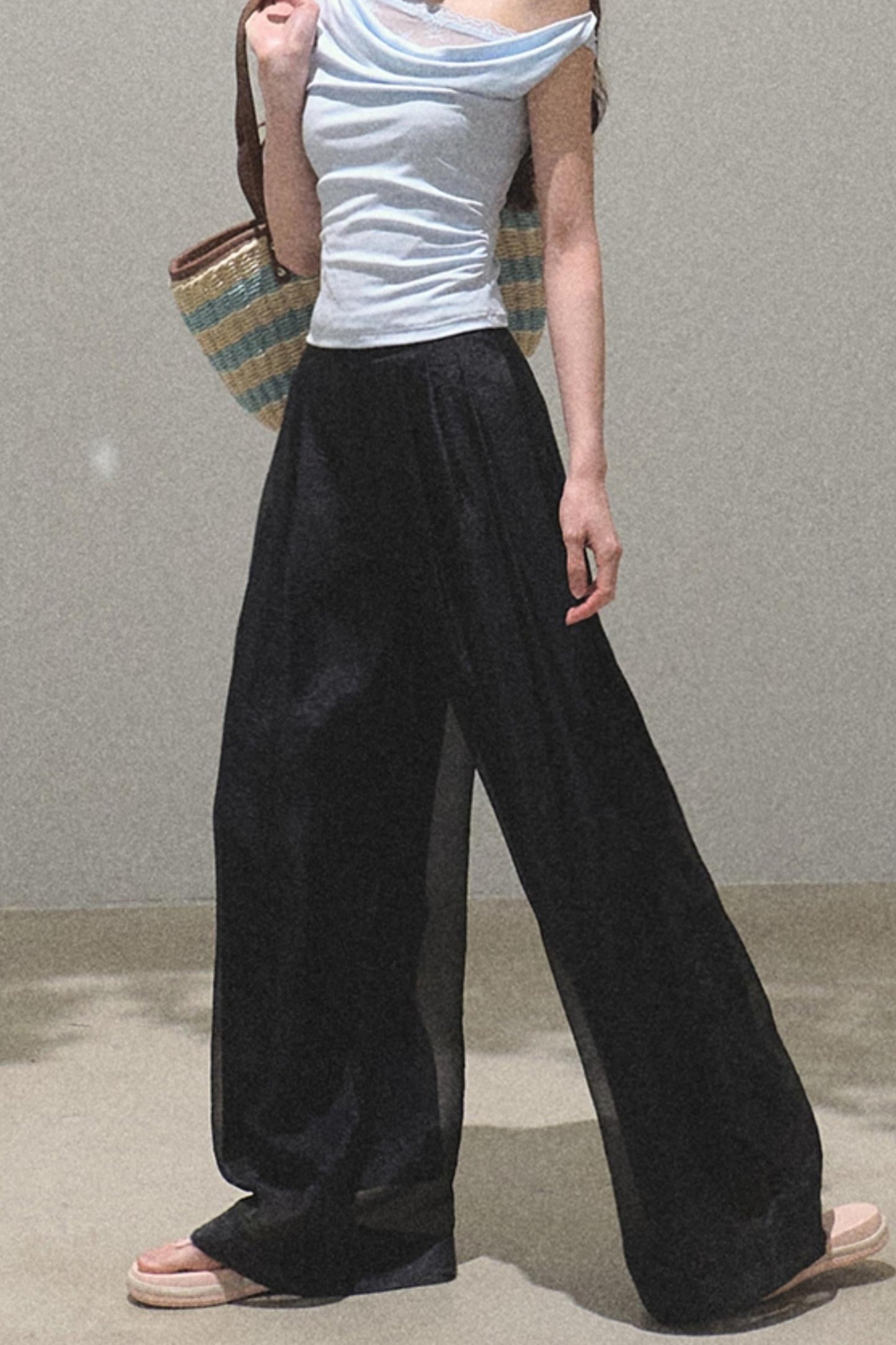 Iridescent Wide-Leg Trousers