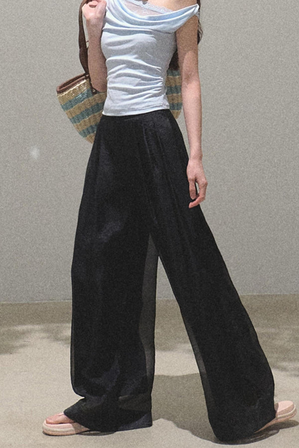 Iridescent Wide-Leg Trousers