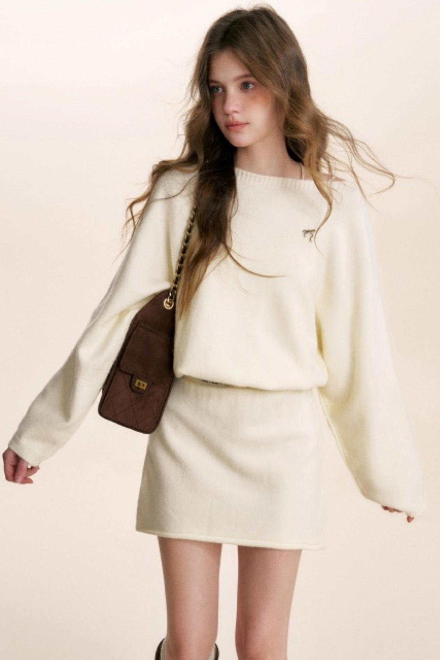 French Knit Off-Shoulder Dress