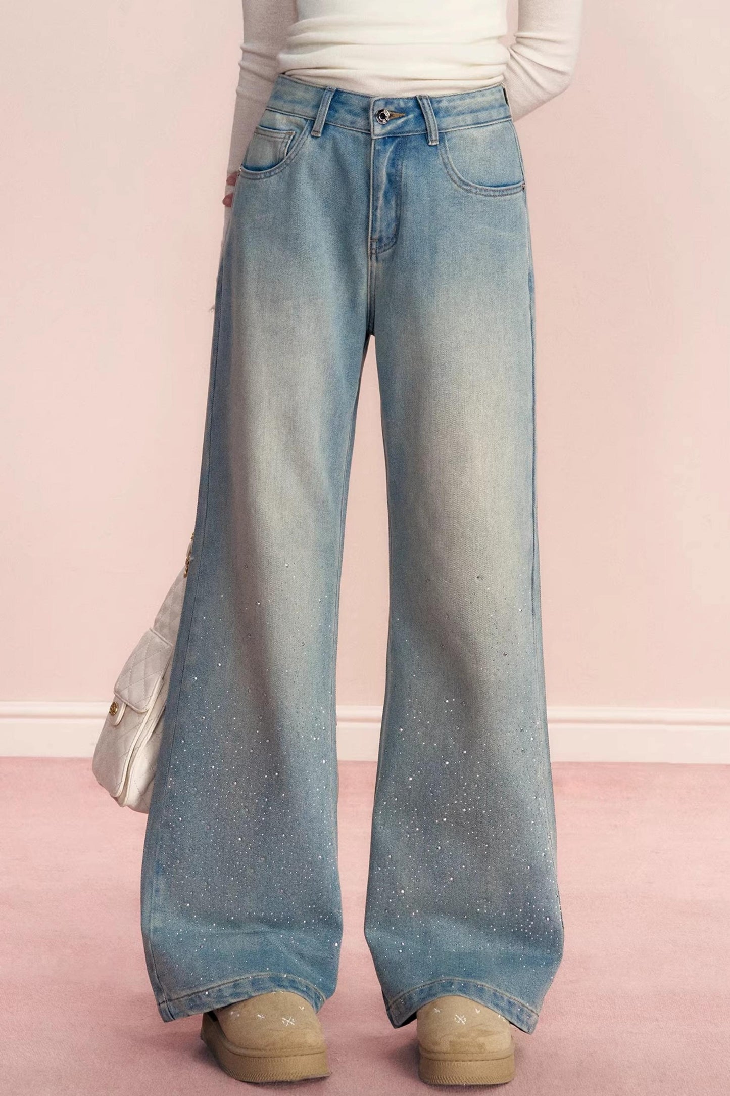 Broken Galaxy Rhinestone Jeans