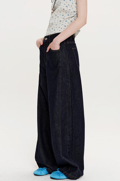 Retro Wide-Leg Slit Jeans