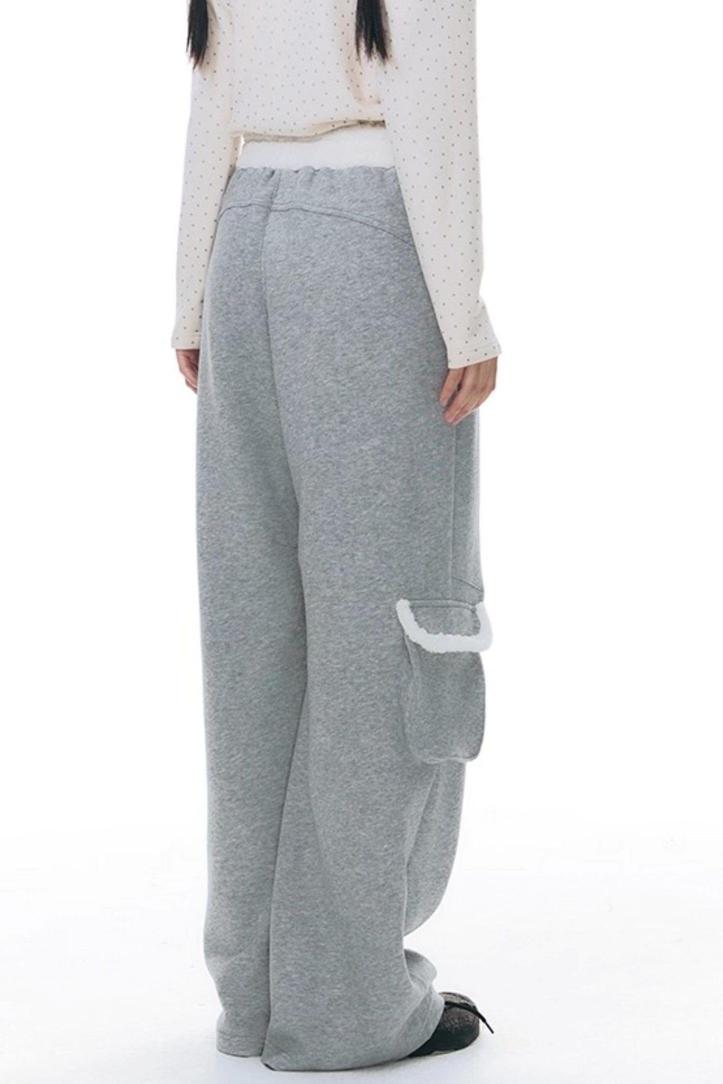 Plush Waistband Wide-Leg Pants