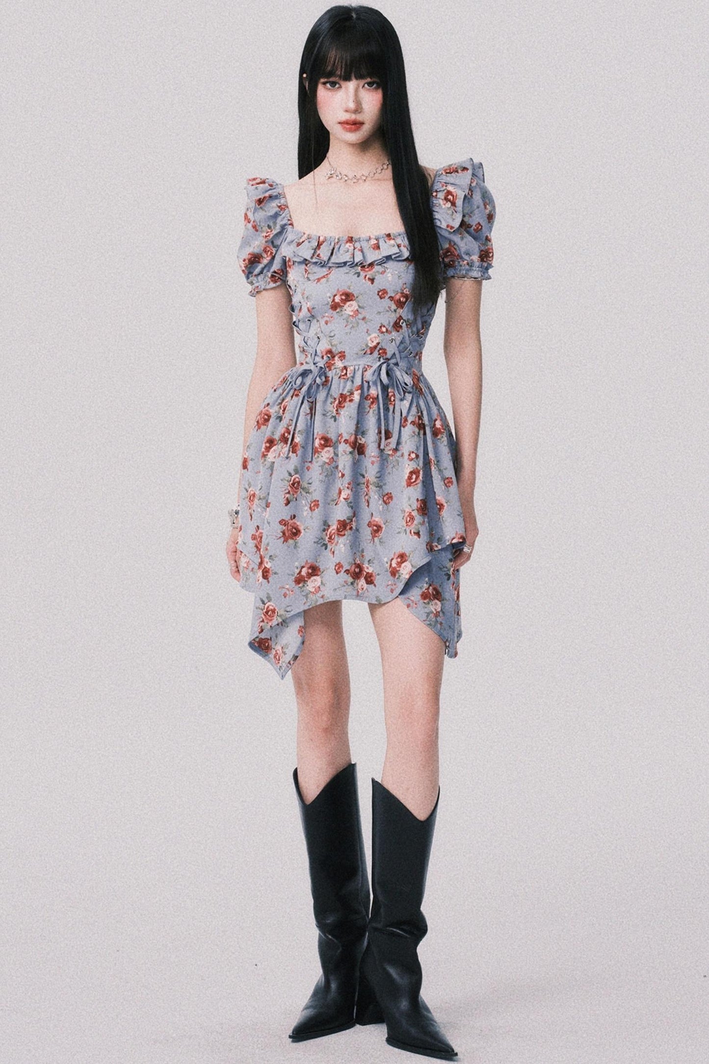 Deconstructed Square Collar Dress