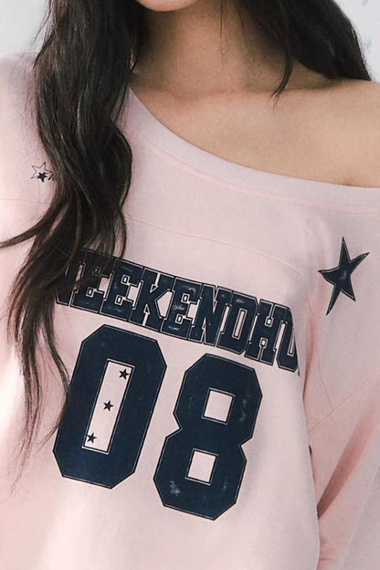 Haut à épaules dénudées et blocs de couleurs