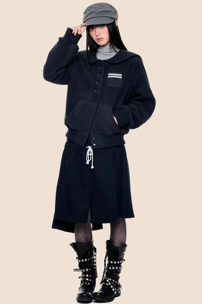 Preppy Vintage Woolen Coat