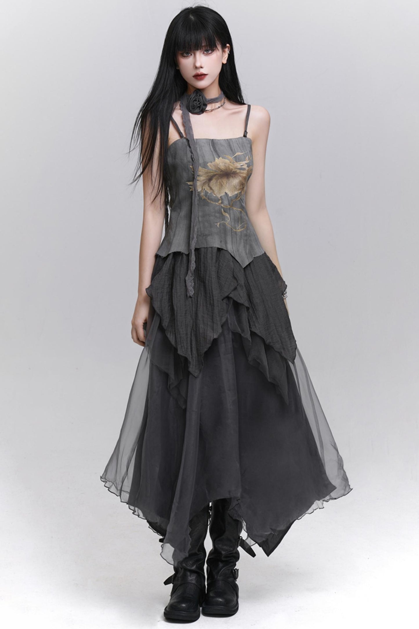 Summer Gray Halter Dress