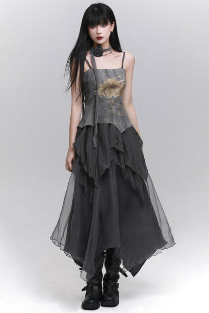 Summer Gray Halter Dress