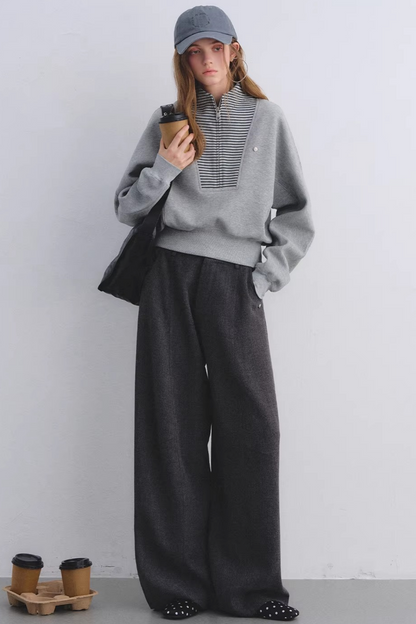 High-Waisted Drapey Suit Pants