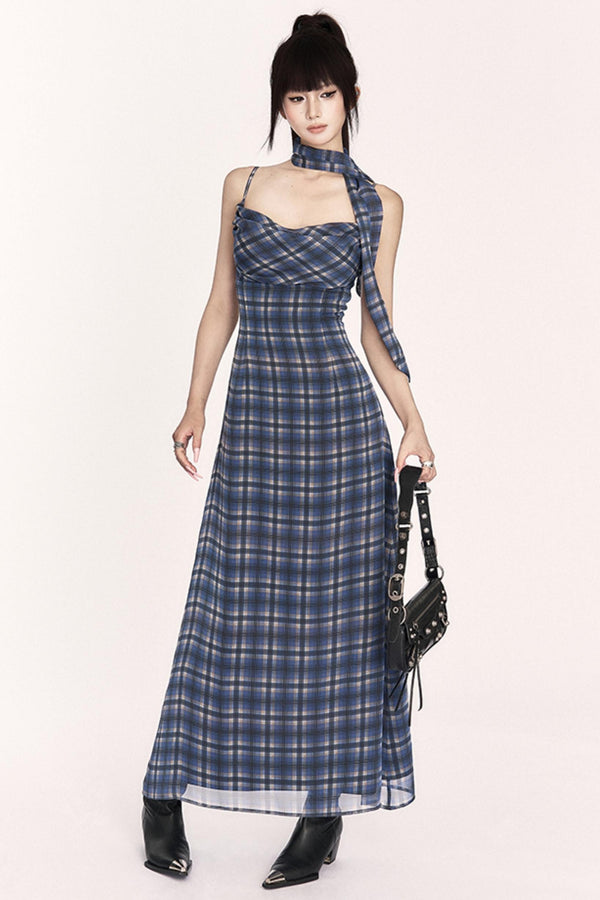 Swing Collar Halter Dress