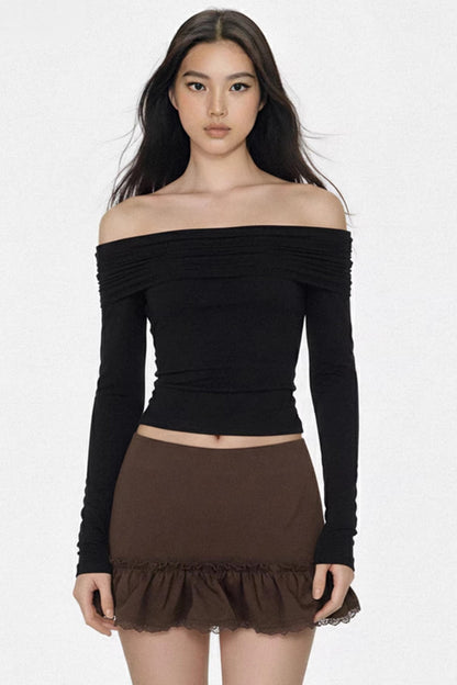 One-Shoulder Backless Blouse