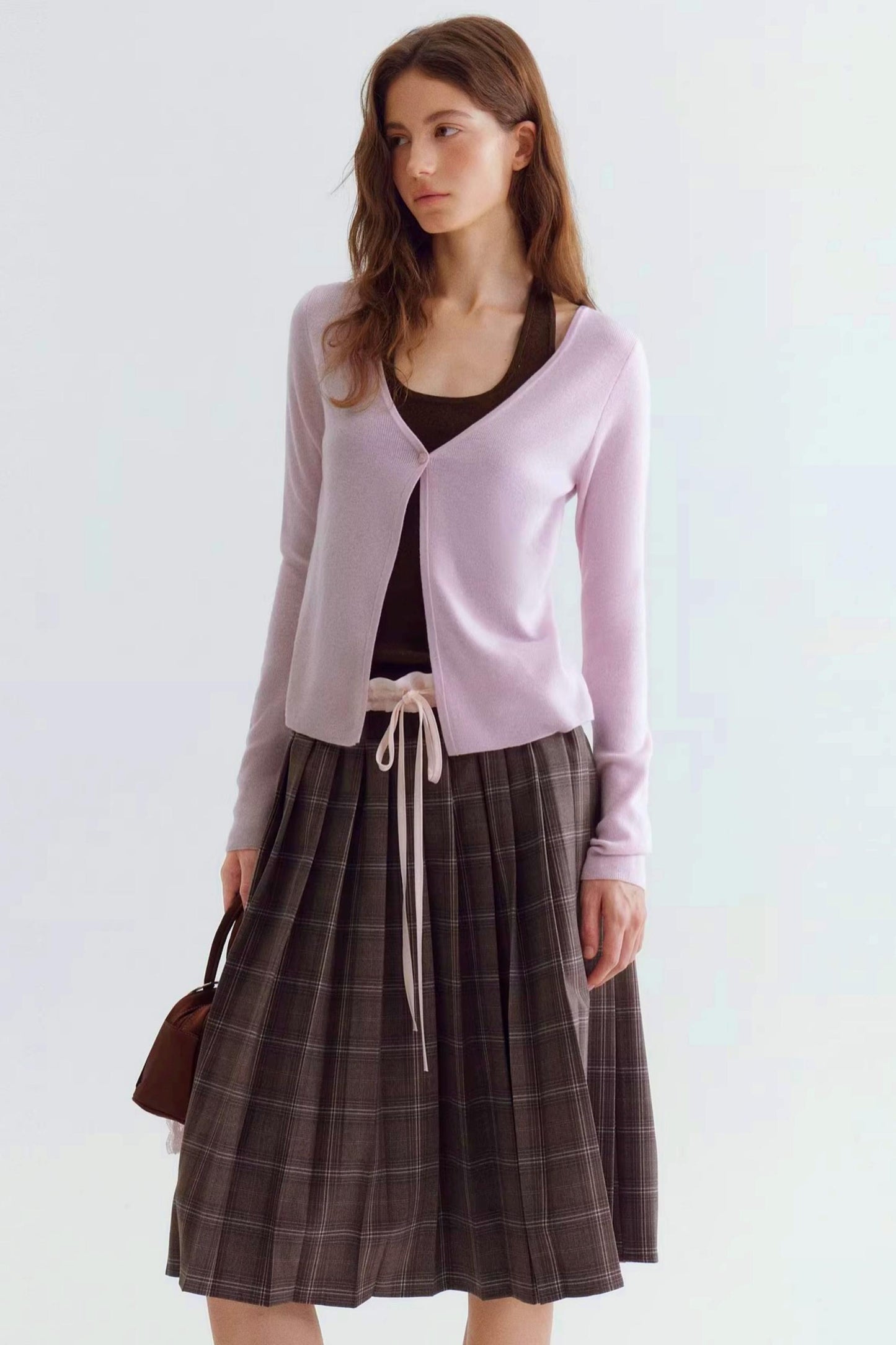 컬러 블로킹 니트 가디건