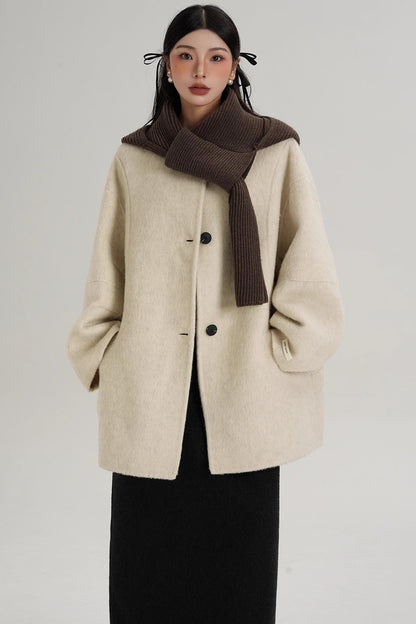 Elegant Chestnut Wool Coat