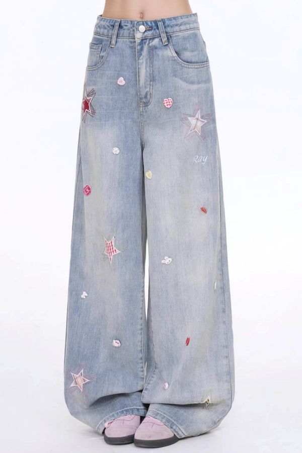 Retro Star Denim Pants