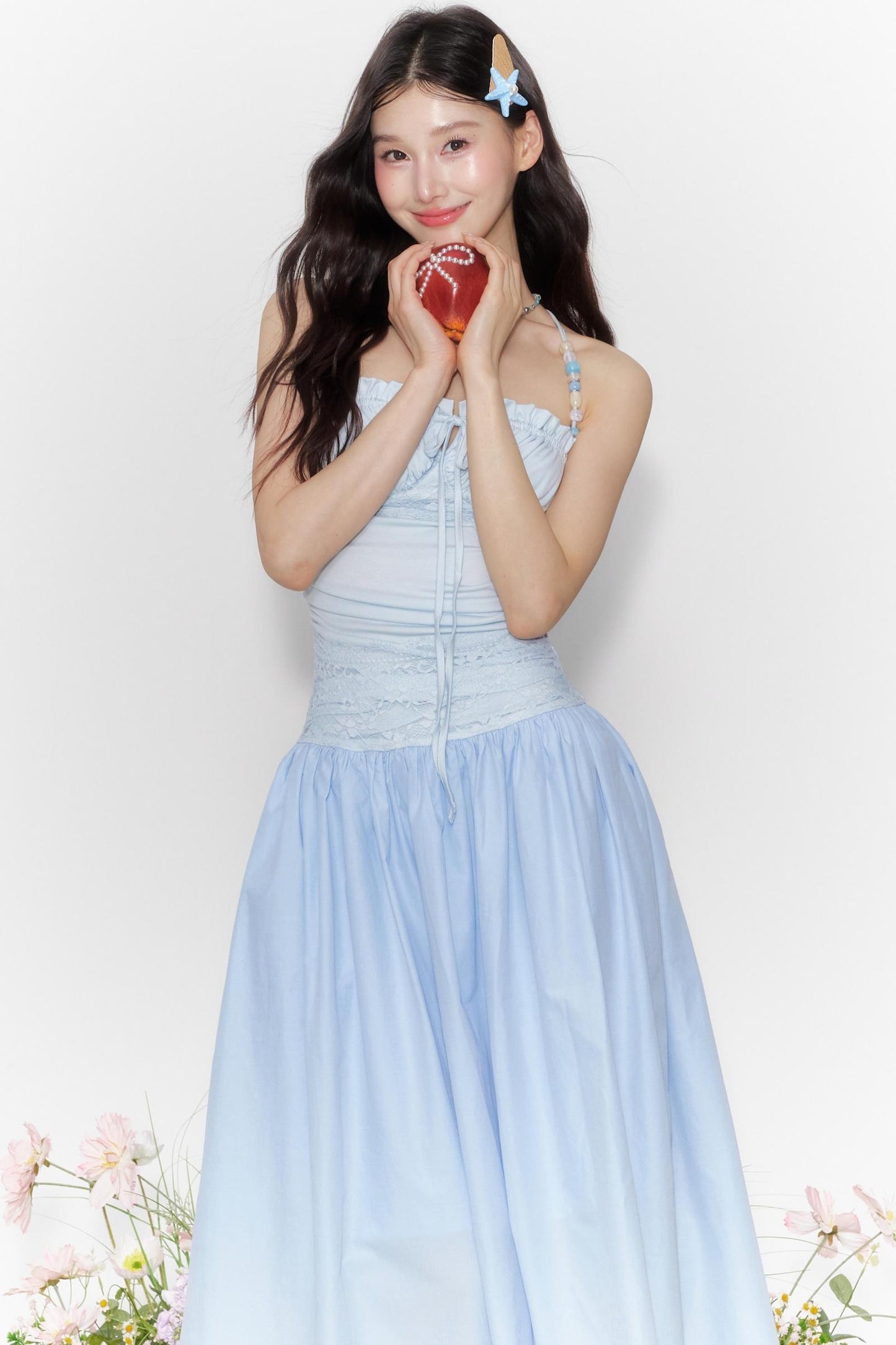 Island Lace-Up Halter Dress