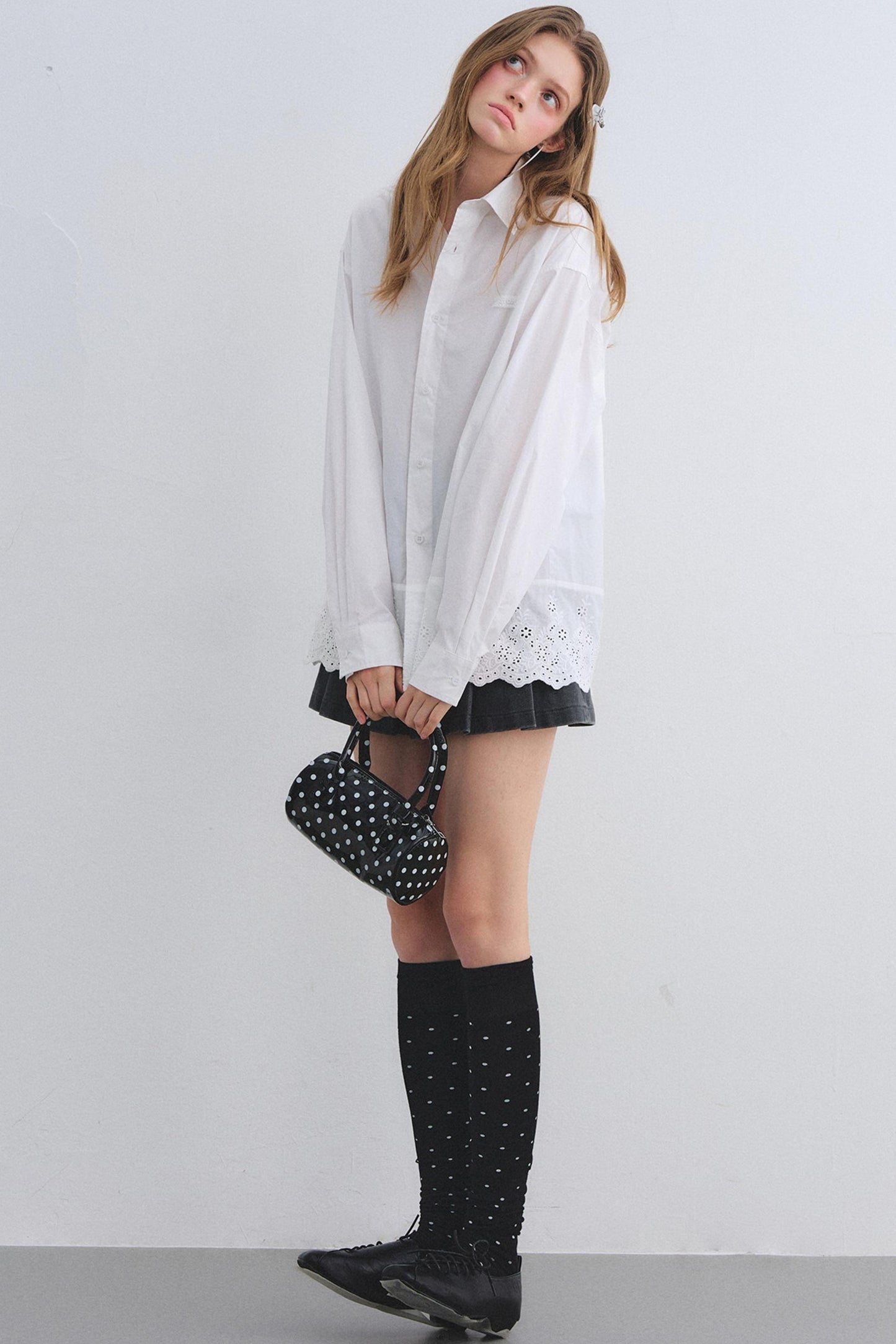 Cut-Out Embroidered Polo Shirt