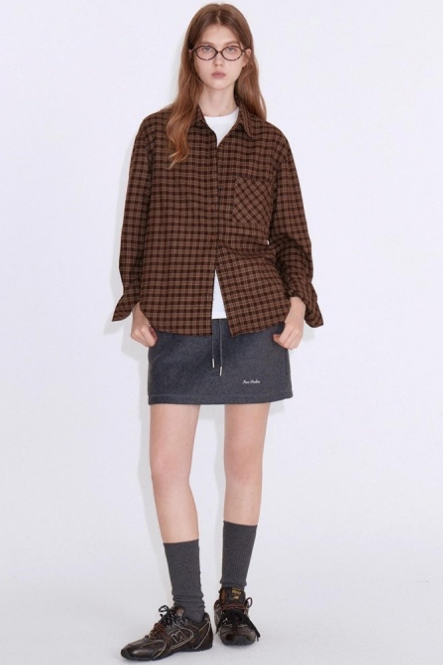 Autumn Embroidery Plaid Shirt