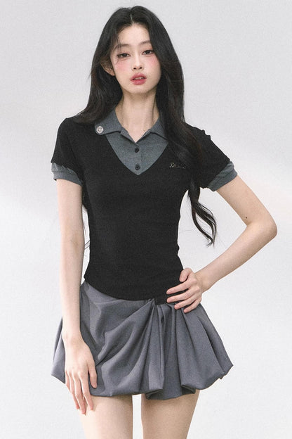 Short Sleeve Off-Shoulder Crop Top