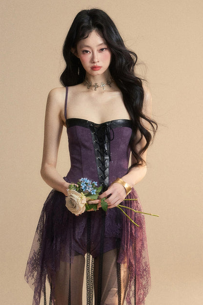 Lace Halter Mini Dress