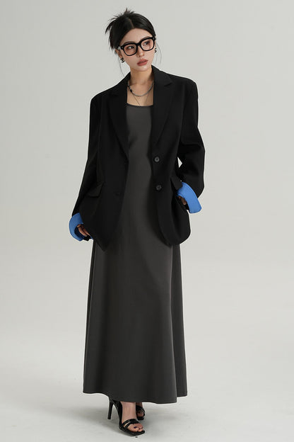 Blazer à lacets de design tempérament 