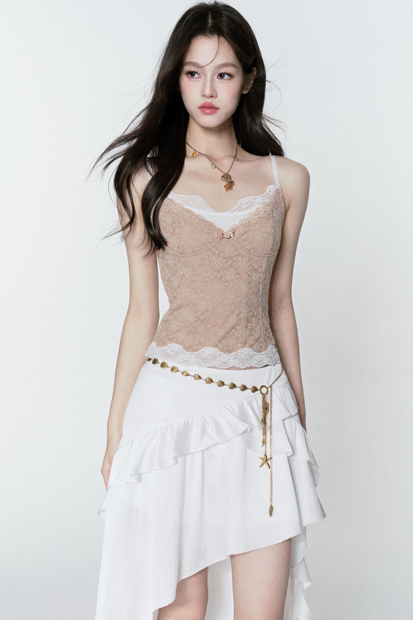 Ruffle Halter Bustier Top Set-Up