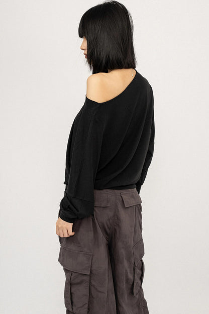 Autumn Off-Shoulder Long T-Shirt