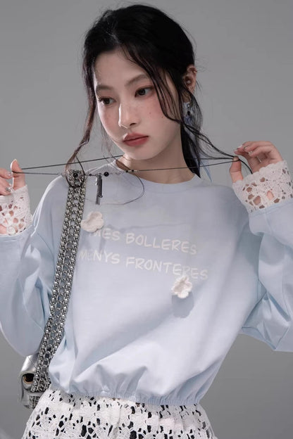 Transparent Patchwork Embroidery T-Shirt