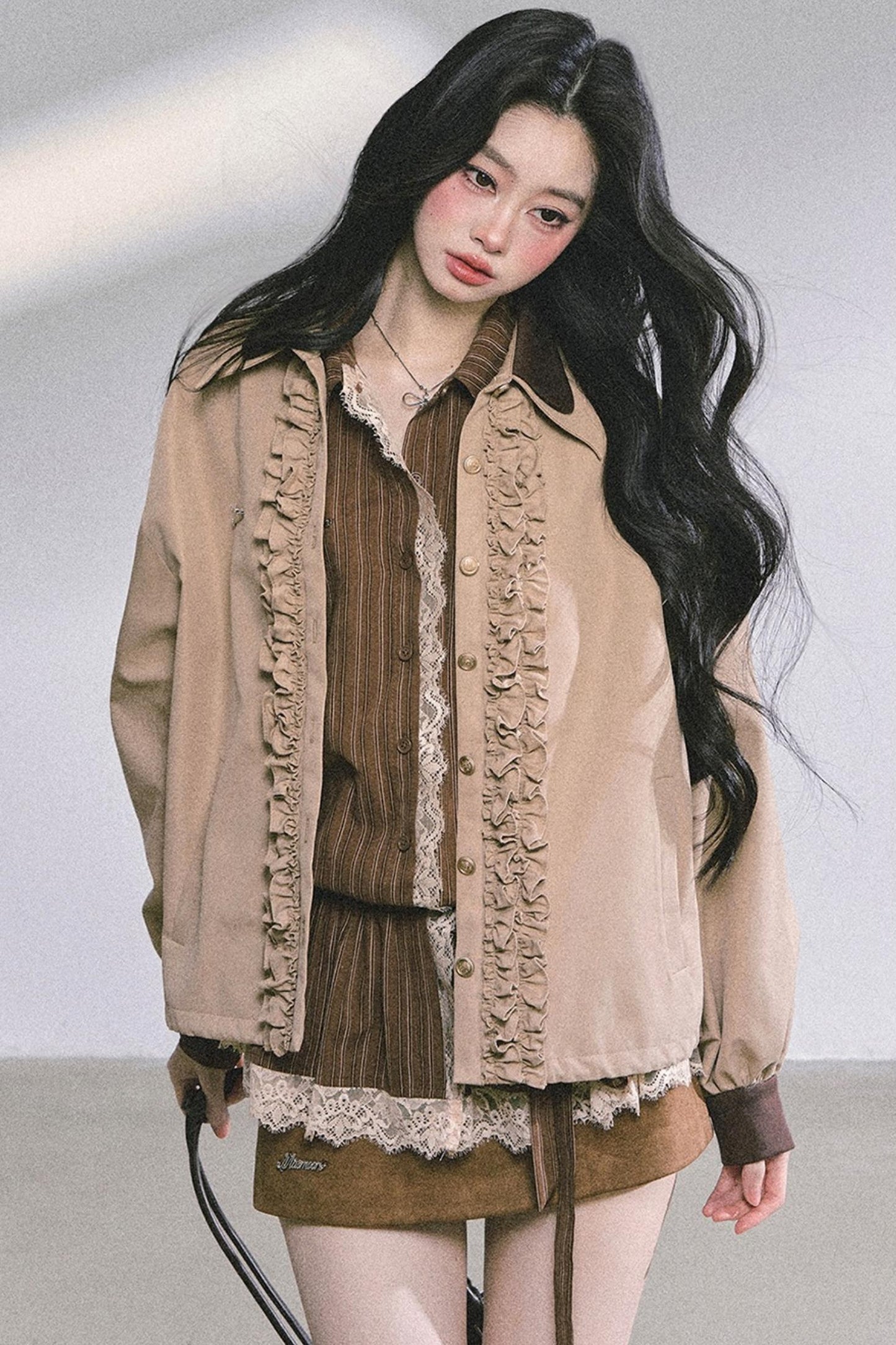 French Lace Stripe Shirt Set-Up